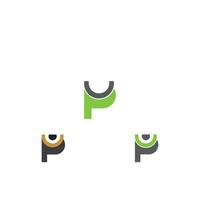 Pu, hoch, p und u abstrakt Initiale Monogramm Brief Alphabet Logo Design vektor