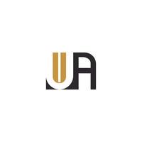 alfabet initialer logotyp au, ua, en och u vektor