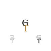 alphabet buchstaben initialen monogramm logo gt, tg, g und t vektor