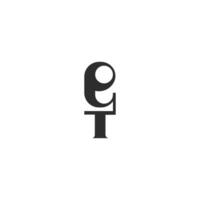 et, te, e och t abstrakt första monogram brev alfabet logotyp design vektor