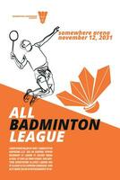 badminton mästerskap affisch, för sport händelse vektor