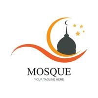 Moschee Logo Design mit islamisch kreativ Konzept Prämie Vektor