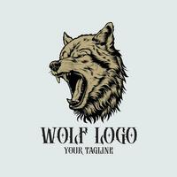 Vektor Logo wütend Wolf Kopf