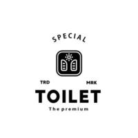 Toilette Silhouette Hipster Logo Schüssel Sanitärartikel Vektor Badezimmer. Bidet Toilette Linie Symbol Innere oben Aussicht