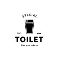 Toilette Silhouette Hipster Logo Schüssel Sanitärartikel Vektor Badezimmer. Bidet Toilette Linie Symbol Innere oben Aussicht