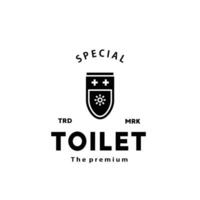 Toilette Silhouette Hipster Logo Schüssel Sanitärartikel Vektor Badezimmer. Bidet Toilette Linie Symbol Innere oben Aussicht