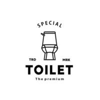 Toilette Linie Hipster Logo Schüssel Sanitärartikel Vektor Badezimmer. Bidet Toilette Linie Symbol Innere