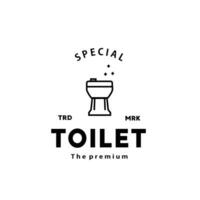 Toilette Linie Hipster Logo Schüssel Sanitärartikel Vektor Badezimmer. Bidet Toilette Linie Symbol Innere