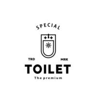 Toilette Linie Hipster Logo Schüssel Sanitärartikel Vektor Badezimmer. Bidet Toilette Linie Symbol Innere oben Aussicht