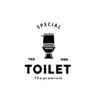 Toilette Hipster Silhouette Logo Schüssel Sanitärartikel Vektor Badezimmer. Bidet Toilette Linie Symbol Innere