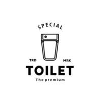 Toilette Linie Hipster Logo Schüssel Sanitärartikel Vektor Badezimmer. Bidet Toilette Linie Symbol Innere oben Aussicht