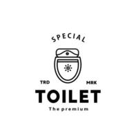 toalett linje hipster logotyp skål sanitetsartiklar vektor badrum. bidé toalett linje ikon interiör topp se