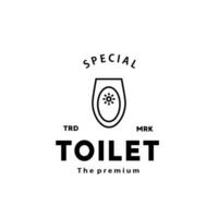 Toilette Linie Hipster Logo Schüssel Sanitärartikel Vektor Badezimmer. Bidet Toilette Linie Symbol Innere oben Aussicht