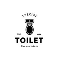 Toilette Silhouette Hipster Logo Schüssel Sanitärartikel Vektor Badezimmer. Bidet Toilette Linie Symbol Innere oben Aussicht