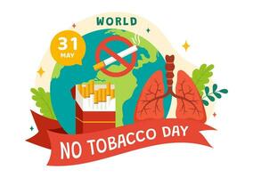 Welt Nein Tabak Tag Vektor Illustration auf 31 kann mit halt Rauchen und Zigarette Hintern weil Schaden das Lunge im Gesundheitswesen eben Hintergrund