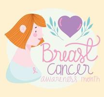 bröstcancermedvetenhetskort vektor