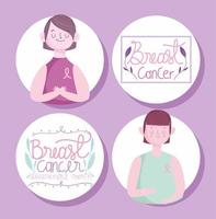 Brustkrebs und Überlebende vektor
