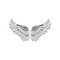 tatueringsbilder olika stiliserade vingar illustrationer set wing angel bird tattoo vektor
