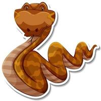 Schlangenzeichentrickfigur auf weißem Hintergrund vektor