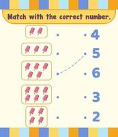 räkna och matcha siffror matematisk kalkylbladsmall vektor