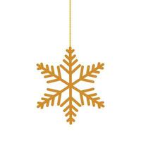 Schneeflocke Weihnachten hängende isolierte Symbol vektor