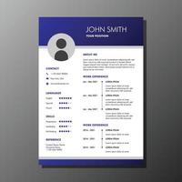 enkel blå kreativ CV -design vektor