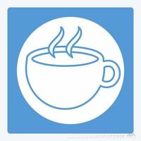 ikon vektor för varmt kaffe - vit måne stil