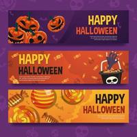 Happy Halloween Banner Set vektor