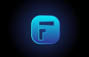 schwarz blau f Alphabet Buchstaben Logo Icon Design für Unternehmen und Unternehmen vektor