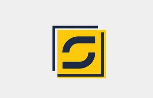s gelb blaues Quadrat Alphabet Buchstaben Logo Icon Design für Unternehmen und Unternehmen vektor