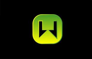 grün schwarz w Alphabet Buchstaben Logo Icon Design für Unternehmen und Unternehmen vektor