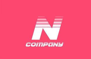 n rosa vita alfabetet brev logotyp ikon för företag och företag med linjedesign vektor