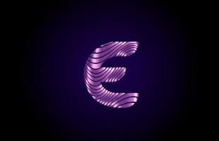 e lila blaues Alphabet Buchstaben-Logo-Symbol für Unternehmen. einfaches metallisches Liniendesign für Unternehmen und Unternehmen vektor