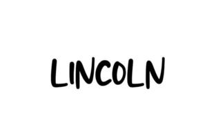 Lincoln City handschriftliche Typografie Worttext Hand Schriftzug. moderner kalligraphietext. schwarze Farbe vektor