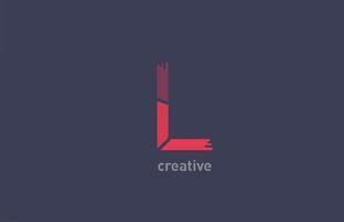 l rotes Alphabet Buchstaben Logo Design Symbol für Unternehmen und Unternehmen vektor