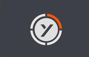 Orange Grau y Alphabet Buchstaben Logo Icon Design für Unternehmen und Unternehmen vektor