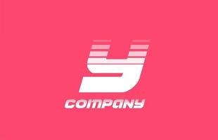 y rosa weißes Alphabet Buchstaben-Logo-Symbol für Unternehmen und Unternehmen mit Liniendesign vektor