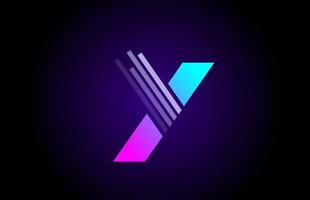 y Alphabet-Buchstaben-Logo für Unternehmen und Unternehmen. blau-rosa Design für Identität vektor