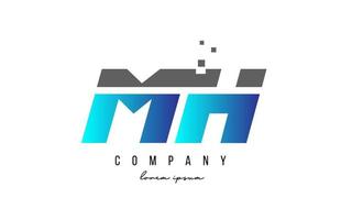 mh mh alfabetet bokstav logotyp kombination i blå och grå färg. kreativ ikondesign för företag och företag vektor