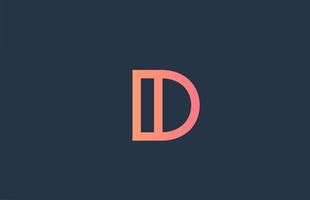 rosa alfabetet bokstaven logotyp d ikon för företag och företag. enkel linje design för företagsidentitet vektor