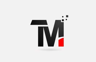 m-Brief-Logo-Symbol für Unternehmen und Unternehmen mit einfachem Design mit schwarzen und weißen Punkten vektor