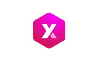 rosa vit polygon x alfabetet brev logotyp ikon med modern design för företag och företag vektor