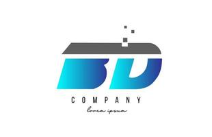bd bd alfabetet bokstav logotyp kombination i blå och grå färg. kreativ ikondesign för företag och företag vektor