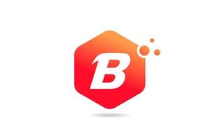 b Alphabet Buchstaben Logo Icon Design mit orangefarbener Raute für Unternehmen und Unternehmen vektor