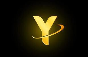 y Alphabet-Buchstaben-Logo-Symbol für Unternehmen und Unternehmen mit goldenem Design vektor