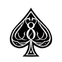 Ass Achter Glücksspiel Logo Vektor