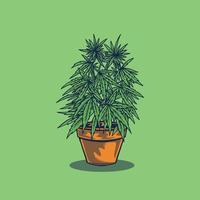 cannabis träd i kruka vektor illustration