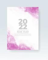 Frohes neues Jahr 2022 Poster oder Kartenvorlage mit Aquarell-Waschspritzer vektor