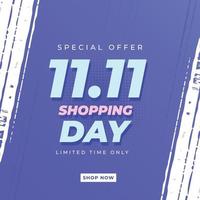 11 11 Singles Shopping Day Banner-Vorlage. Feiern des Online-Shoppings vektor