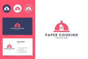 papper matlagning negativ rymd logotyp design vektor